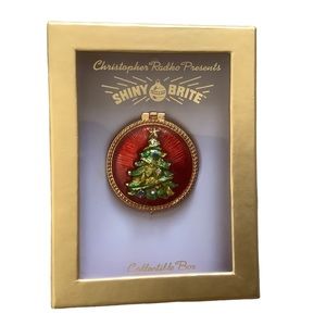 Christopher Radko red enamel vintage small trinket box collectible box
